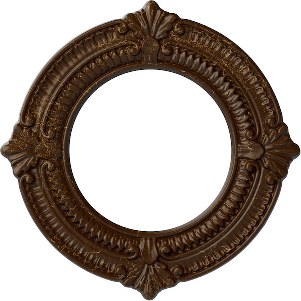 Ekena Millwork Benson Ceiling Medallion (Canopies up to 6 1/8"), 11 1/8"OD x 6 1/8"ID x 5/8"P, Root Beer Crackle CM11BNRBC - main